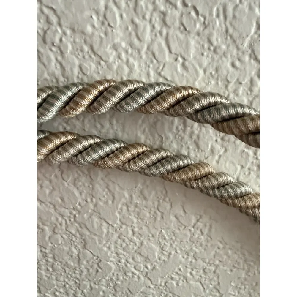 vintage-style curtain tiebacks gold and cream tassels with beaded accents